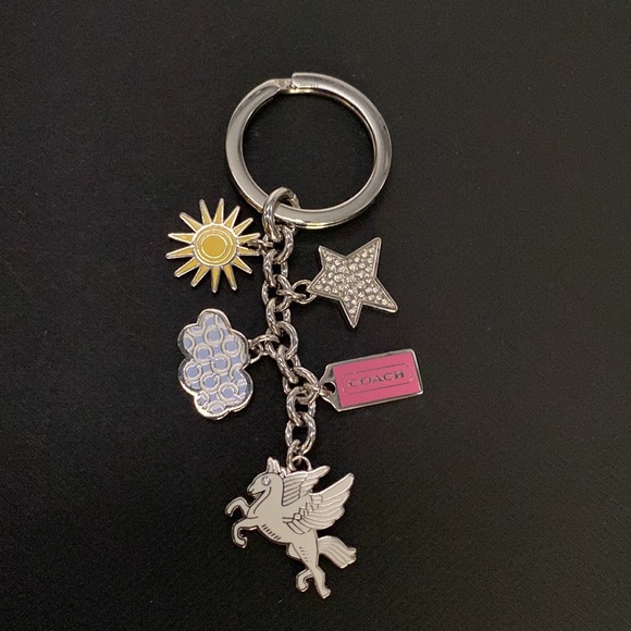 Coach Metal Mixed Keychain Bag charm FOB Pegasus Horse Sun Cloud Signature Logo - Picture 3 of 8